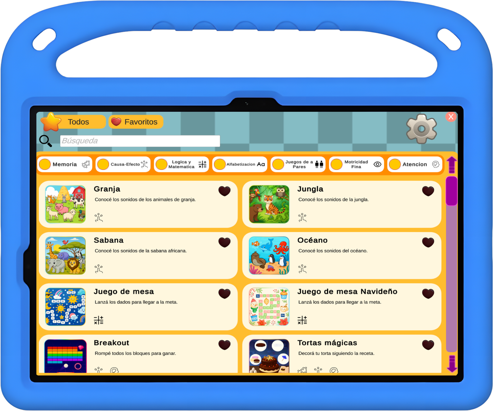 Menú de Neufiplay